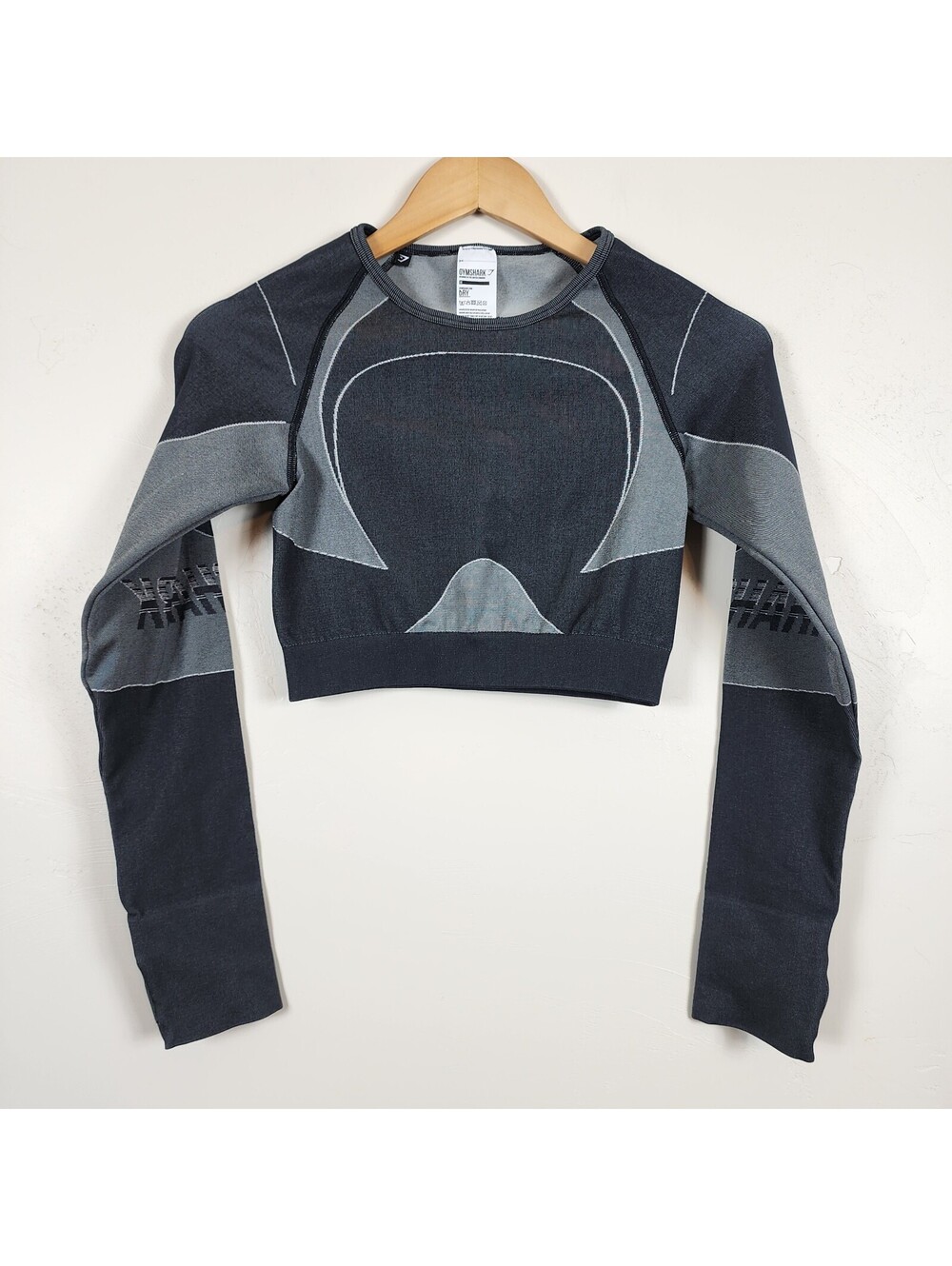 Gymshark Gray Long Sleeve Crop Top Athletic Workout